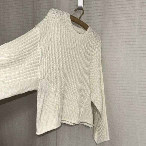 PINK REPUBLIC XL Juniors Crème Fresh Ivory Knit Boxy Fit Cropped Sweater - Picture 12 of 16